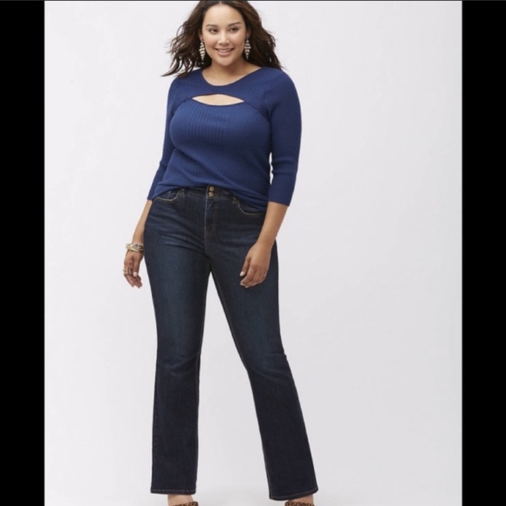 Lane Bryant Distinctly Boot Jeans 16 tall Dark Wash